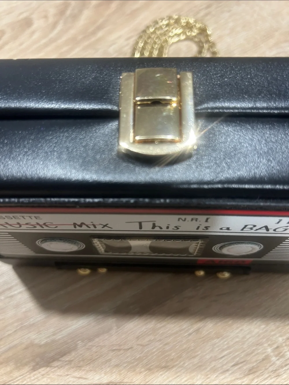 Adorable cassette tape crossbody bag